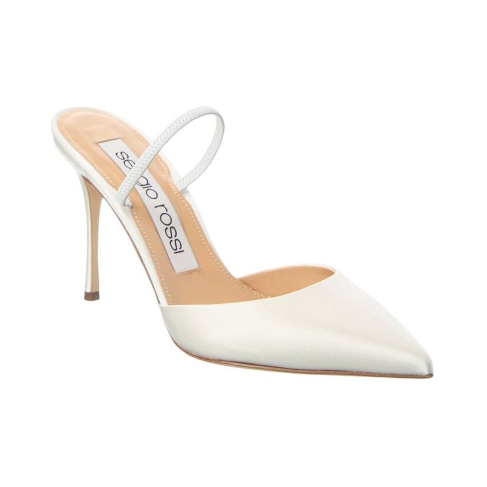 Sergio Rossi Godiva Bridal Satin Pump, White